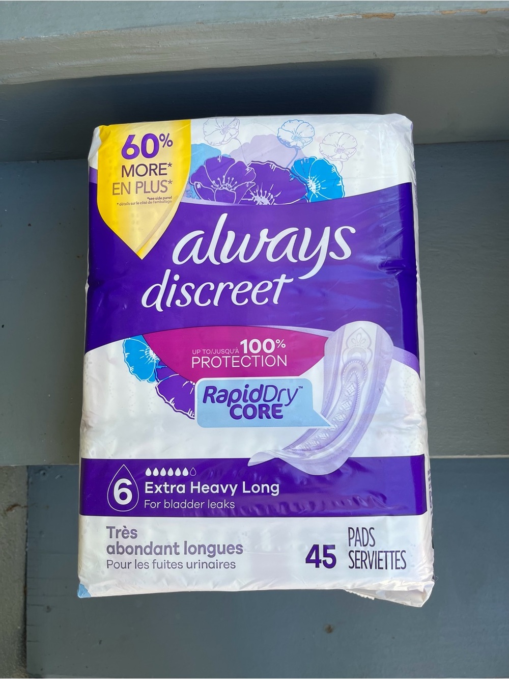Always Discreet Extra Heavy Long Pads - Purple, White, Yellow